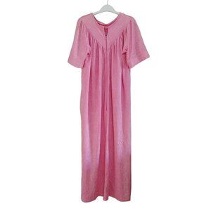 Vintage  Hamilton Pink Night dress Pajamas Full Zip Robe Size Large